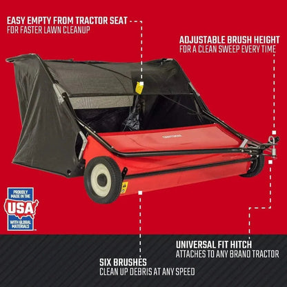 CMXGZBF7124546 52 Tow Lawn Sweeper, Black