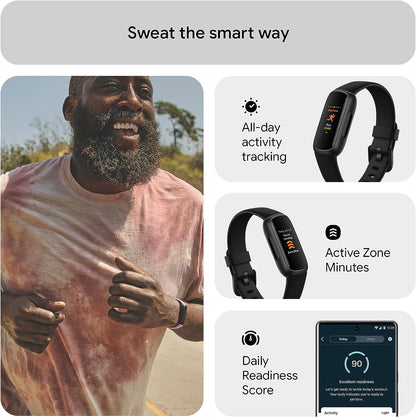 Fitness and Wellness-Tracker with Stress Management, Sleep-Tracking and 24/7 Heart Rate, One Size S L Bands Included, Lunar White/Soft Gold Stainless Steel, 1 Count