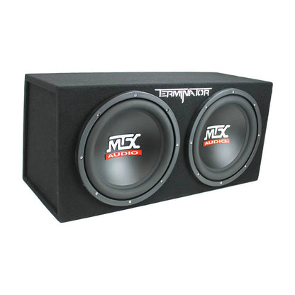 MTX TNE212D 12" 1200W Dual Loaded Subwoofer Box + 1500W Amplifier + Capacitor