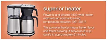 Bonavita BV1900TS 8 Cup One Touch Coffee Maker Featuring Thermal Carafe, Stainless Steel