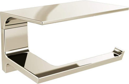 Pivotal Toilet Paper Holder With Shelf, Polished Nickel, Bathroom Accessories, 79956-PN
