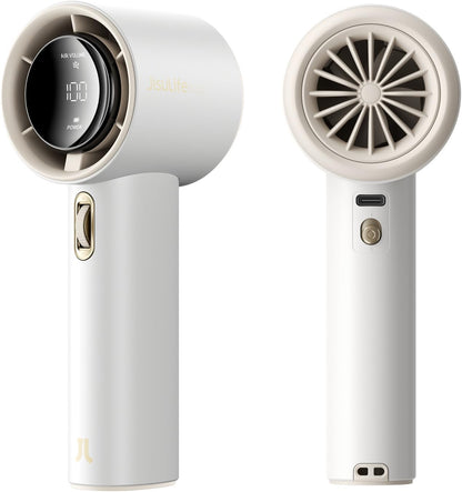 Portable Handheld Fan,Speed(1-100) Adjustable Turbo Mini Fan,5000mAh Battery Rechargeable Personal Fan with Metal Body,Digital Display,Gifts for Women Men Travel/Camping/Outdoor-Grey