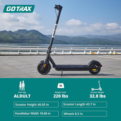 Adult Electric Scooter, 8.5 Inch Pneumatic Tires, Max Range 14/18 Miles, Max Speed 15.5/18 MPH, Powered by 300 Watt Motor, with Cruise Control Adult Folding Electric Scooter