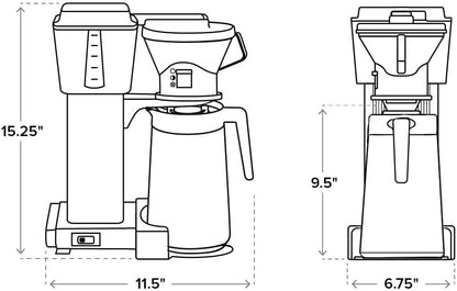 Technivorm Moccamaster KBT Coffee Brewer, 40oz, Polished Silver