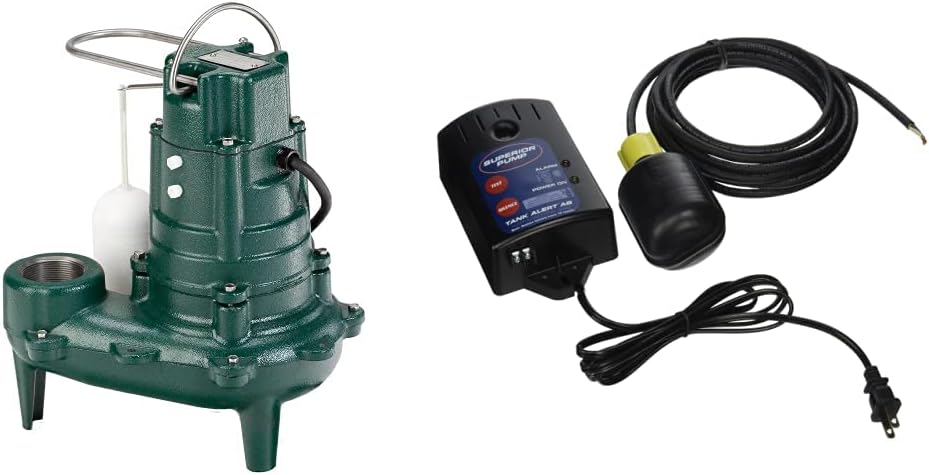 Waste-Mate 267-0001 Sewage Pump, 1/2 HP Automatic – Heavy-Duty Submersible Sewage, Effluent or Dewatering Pump