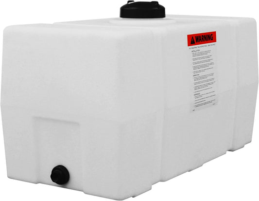 RomoTech 82123919 Horizontal Square Polyethylene Reservoir Water Tank for Farming Construction and More, 50 Gallon, Saddle