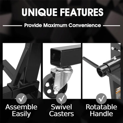 Rotating Engine Stand: Removable Oil Pan and Magnetic Tray, Turbine Turntable, 2 Brake Caster Lockable Wheels, 1,000 Lbs Capacity