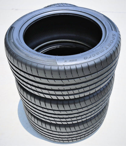 A set of 4 (quad) 275/45R19 ZR 108W XL A/S high-performance all-season tires for: 2008-09 Acura MDX base, 2008 Volkswagen Touareg TDI