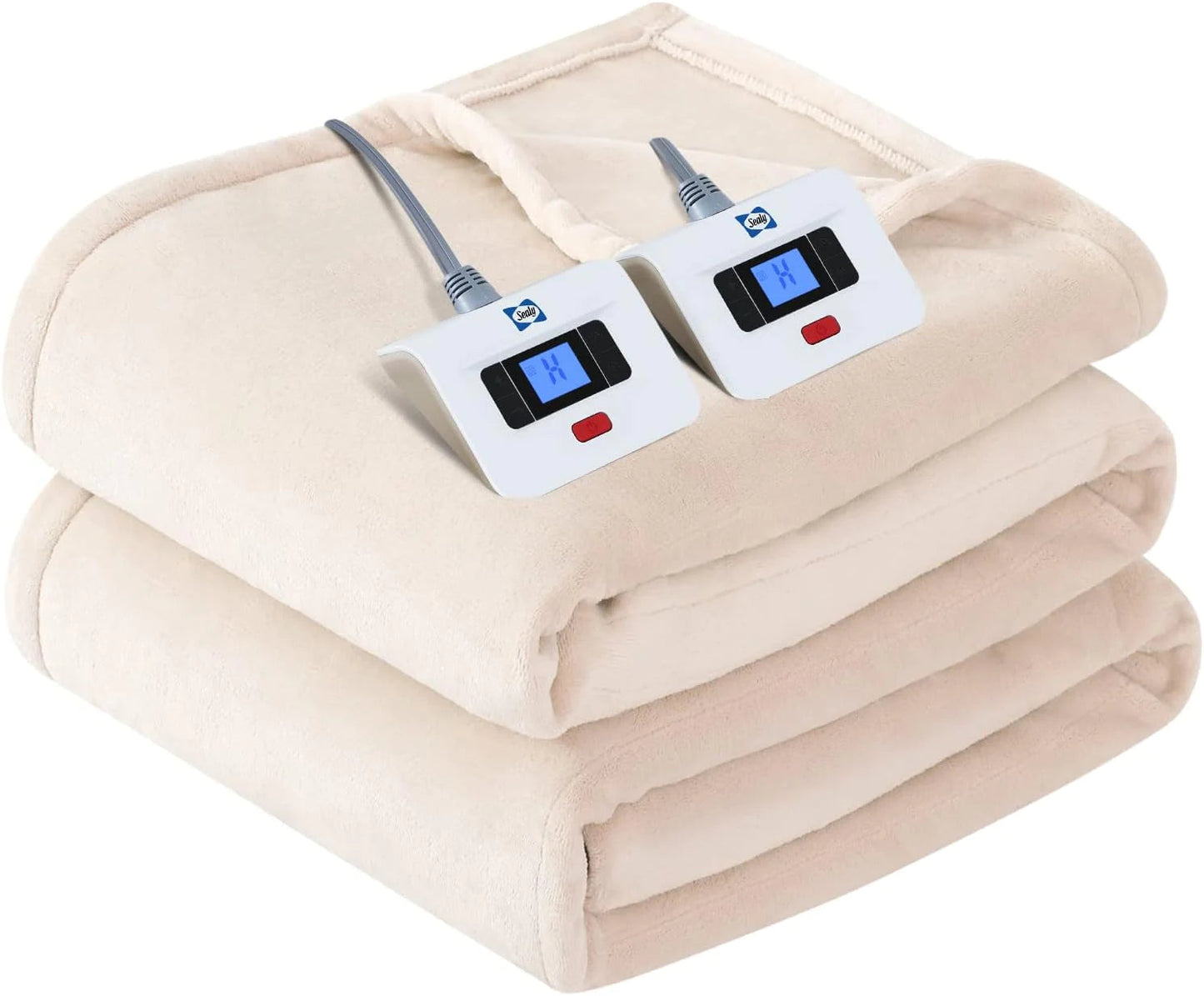 SEALY Electric Blanket King Size, Flannel Heated Blanket with 10 Heating Levels