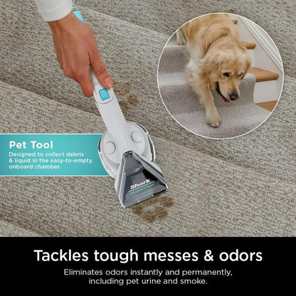 Shark CarpetXpert EX201 Carpet Cleaner, Cyan – Deep Cleaning with StainStriker, Perfect for Pets, Includes Spot & Stain Remover Tools