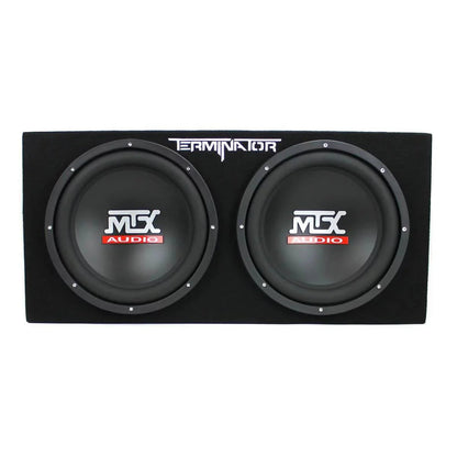 MTX TNE212D 12" Subwoofer (2 Pack) + Monoblock Amplifier (2 Pack) + Amp Wire Kit