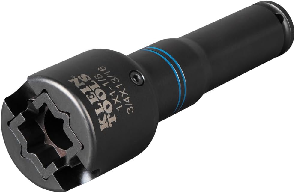 Single-Ended Impact Socket, Made in USA, Three Square Socket Sizes: 3/4-, 1-, and 1-1/8-Inch