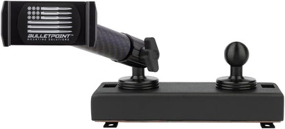 Dash Mount Cell Phone Holder RAM Truck Compatible (2019+ 1500, 2500, 3500 and TRX) with 20mm Ball Mount - Compatible with iPhone and Android Smartphones (Dual Ball with 2 Phone Holders)