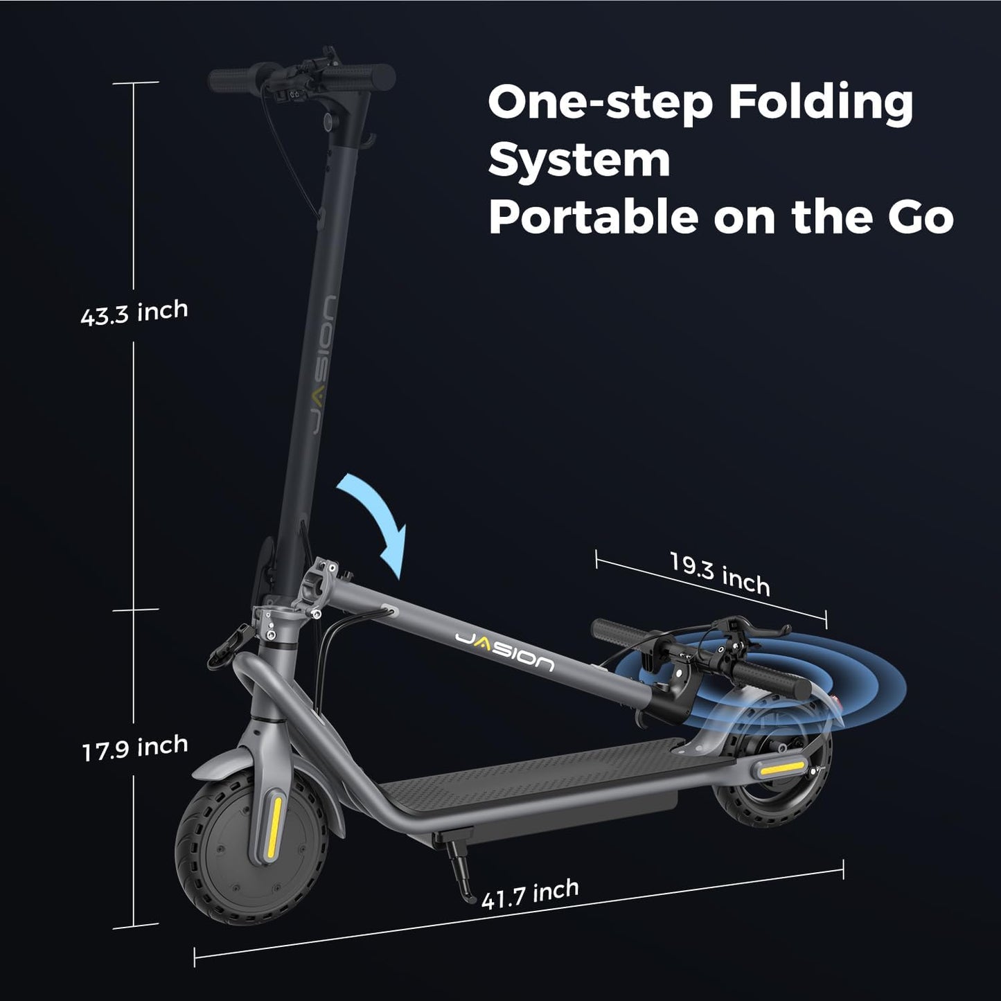 Electric Scooter, 500W Peak Motor, Up to 15.5 MPH, 19 Miles Ranges Foldable Electric Kick Scooter with Dual Braking System, Adults/Youth E Scooter for Commute