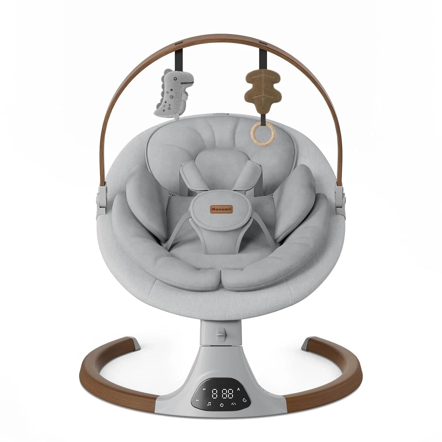 Baby Swings for Infants, Monamii Baby Swing, Bluetooth Infant Swing with Music Speaker, 5 Speeds and Remote Control, Indoor & Outdoor Use