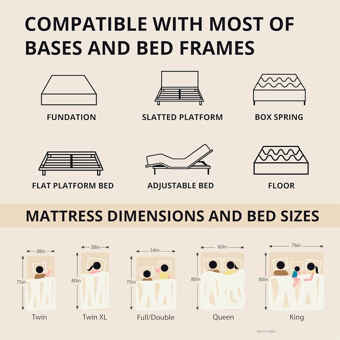 EGOHOME 14 Inch King Size Memory Foam Mattress for Back Pain, Cooling Gel Mattress Bed in a Box, Made in USA, CertiPUR-US Certified, Therapeutic Medium Mattress, 76x80x14 Black
