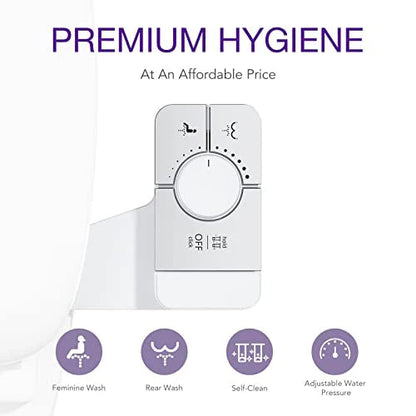 Veken Bidet Attachment for Toilet - Ultra-Slim Self Cleaning Fresh Cold Water Sprayer Bidets
