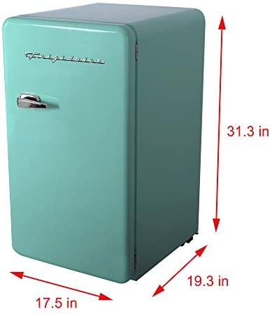FRIGIDAIRE EFR372-BLACK 3.2 Cu Ft Black Retro Compact Rounded Corner Premium Mini Fridge