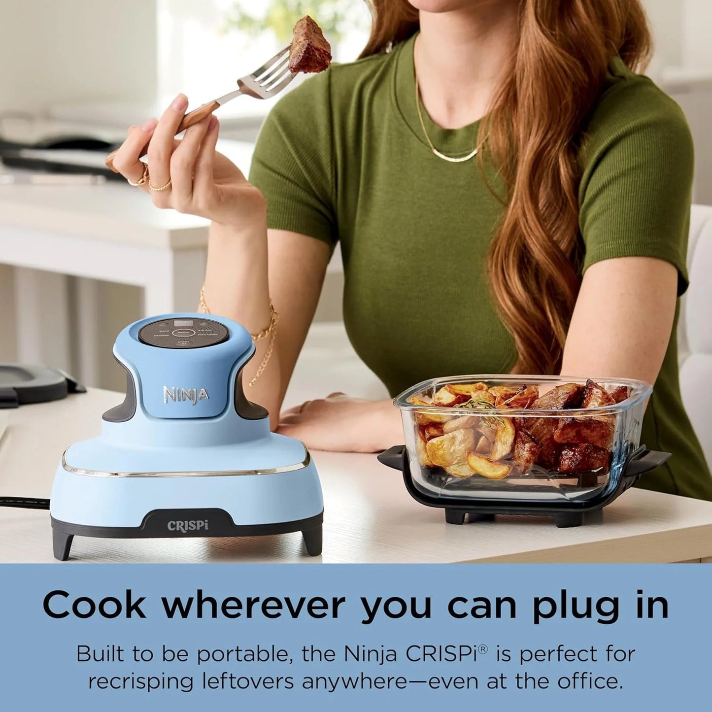 Ninja Crispi 4-in-1 Portable Glass Air Fryer Cooking System, 1500W, 4QT & 6-Cup TempWare Glass Containers with Storage Lids, Microwave, Freezer & Dishwasher Safe
