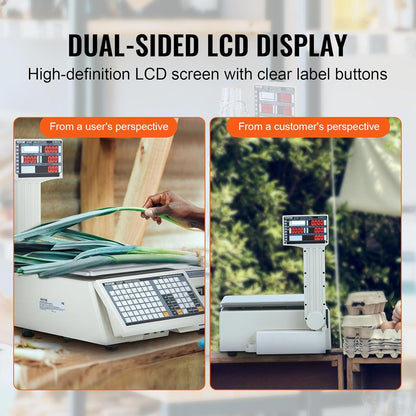 Electronic Price Computing Scale, 66 LB Digital Deli Weight Scales, LED Digital Commercial Food Fruit Meat Produce Counting Weight, for Retail Outlet Store, Kitchen, Restaurant Market, Farmer