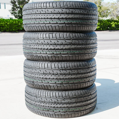 Set of 4 (quad) 265/50R20 112V XL full season tires suitable for: 2014-15 Jeep Grand Cherokee Summit, 2019-20 Jeep Grand Cherokee Limited X