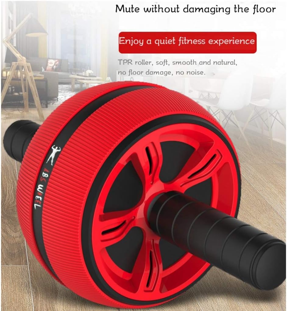 Abdominal Wheel Roller Trainer - Ab Roller Wheel Exercise Equipment,with Training Pad - Fitness Equipment,for Gym Home Exercise Tool Red