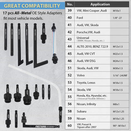 Patented 10L Automatic Transmission Fluid Pump ATF Refill System Dispenser Extractor with 21 Pcs ATF Filler Adapters&Refilling Funnel + Drainer and Refill Kit