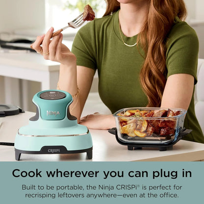 Ninja Crispi 4-in-1 Portable Glass Air Fryer Cooking System, 1500W, 4QT & 6-Cup TempWare Glass Containers with Storage Lids, Microwave, Freezer & Dishwasher Safe