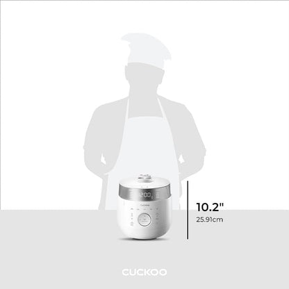 Small Stainless Steel Rice Cooker 6 Cups (Cooked), 12 Cups (Cooked) Induction Heating Dual Pressure, 16+ Menu Options (White)