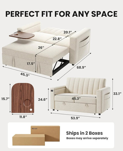Sofa Bed 3-in-1 Convertible Sleeper Sofa