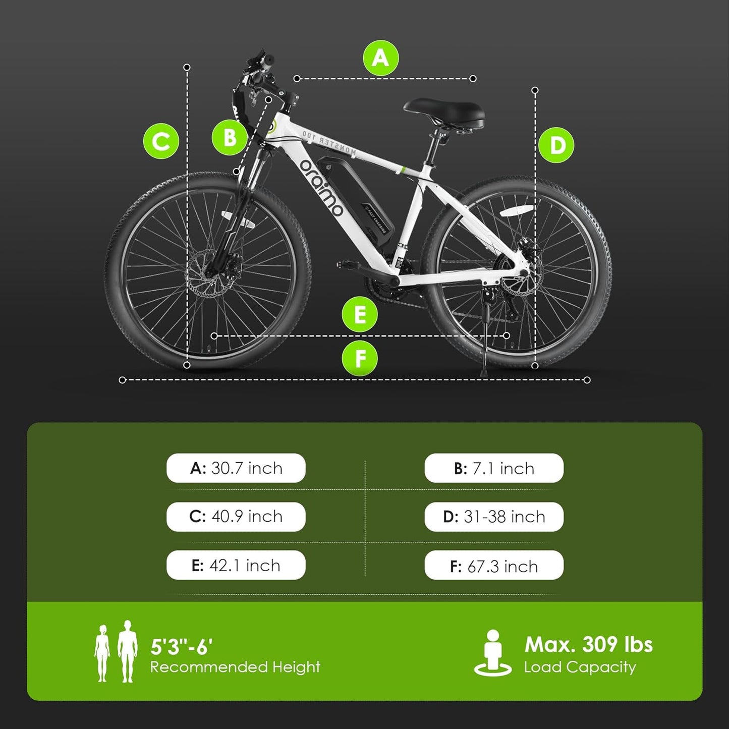 Adult Electric Bike, 350W BAFANG Motor (500W Peak), 4A 3H Fast Charging, 468Wh Li-Ion Battery, 21 Speed Gears, Air Saddle, 45 Miles 20 MPH 26" Mountain Bike Electric Bike, ANSI/CAN/UL2849 Compliant