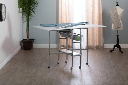 Sew Ready Hobby Cutting Table, 58.75"x36.5", White/Silver