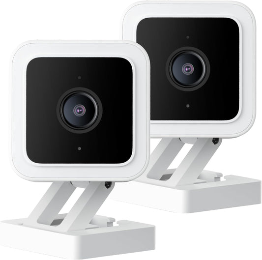 With Color Night Vision, Wired 1080p HD Indoor/Outdoor Security Camera, 2-Way Audio, Works with Alexa, Google Assistant, and IFTTT, 2-Pack