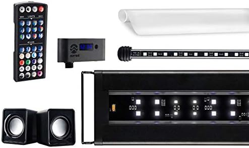 72" Inch Serene Aquarium Visual and Audio Aquatic Experience Kit with LED Aquarium Light, LED Background Light, Frosted Background Film & Speaker for Fish Tank (4028)