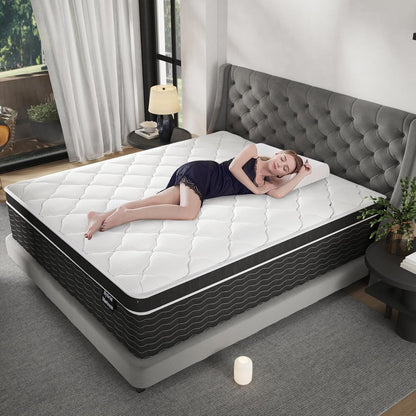 Full Size Mattress, 10 Inch Full Size Mattress in a Box, Medium Plush Hybrid Mattress