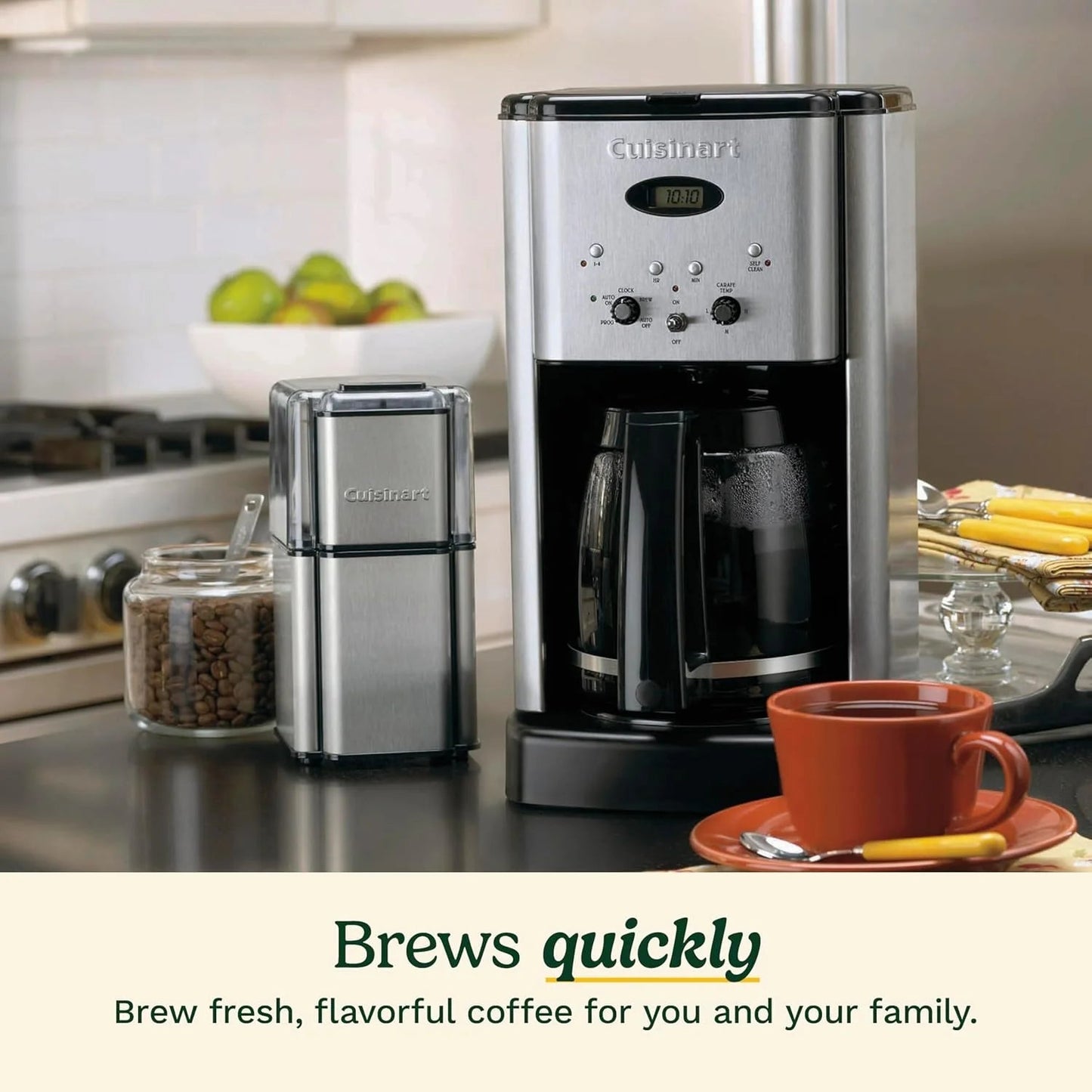 Cuisinart DCC-1200P1 Brew Central 12-Cup Programmable Coffeemaker Coffee Maker, Carafe, Brushed Chrome