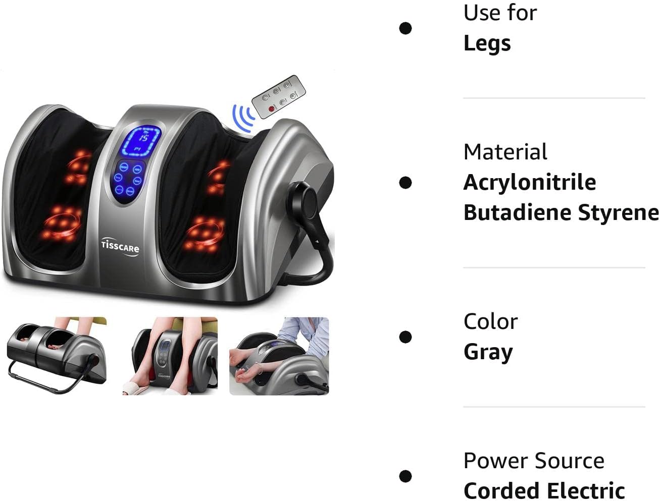 Shiatsu Foot Massager with Heat-Foot Massager Machine for Neuropathy, Plantar Fasciitis and Pain Relief-Massage Foot, Leg, Calf, Ankle with Deep Kneading Heat Therapy, Gift for Mother's Day