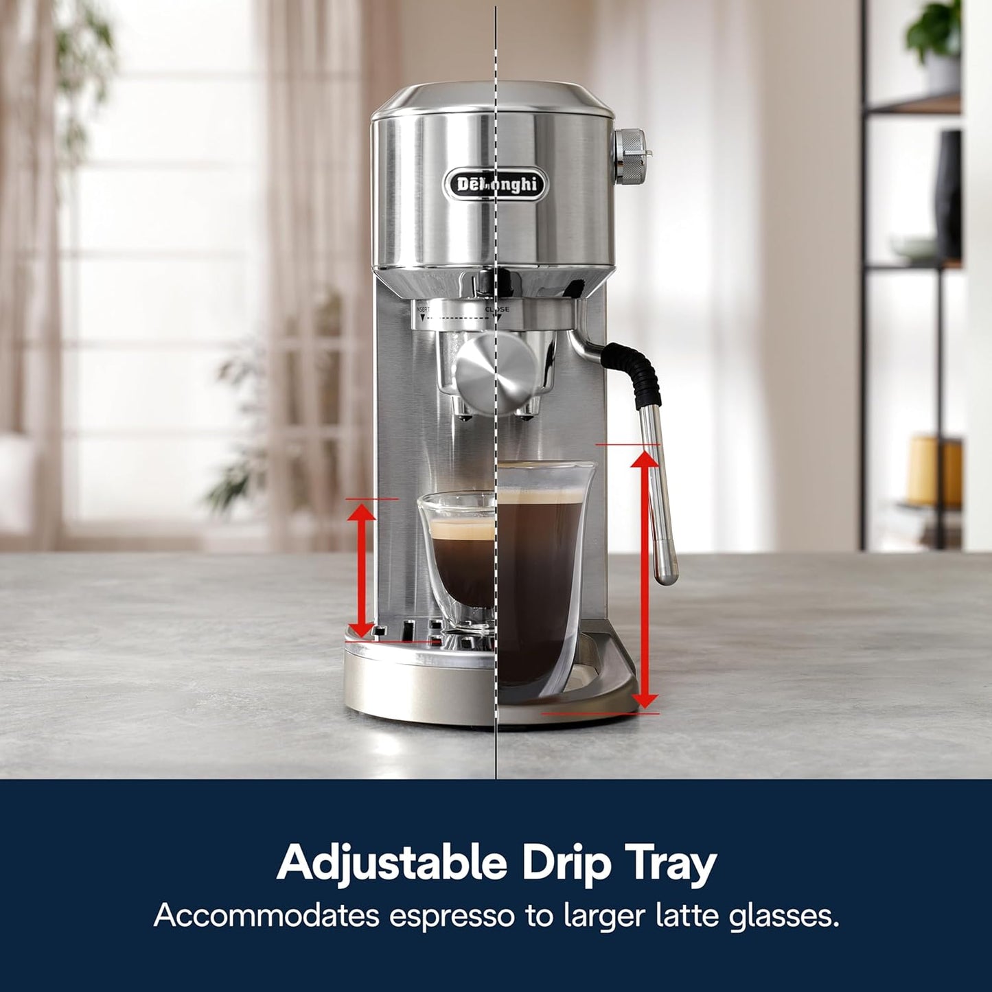 De'Longhi Dedica Duo Espresso Machine with Milk Frother, Stainless