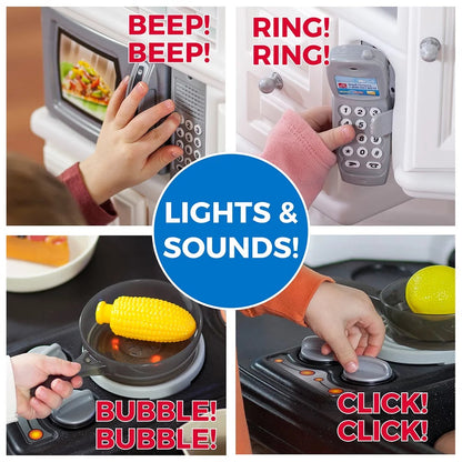 Step2 Lifestyle Dream Kitchen Playset for Toddlers with Electronic Features and Accessories
