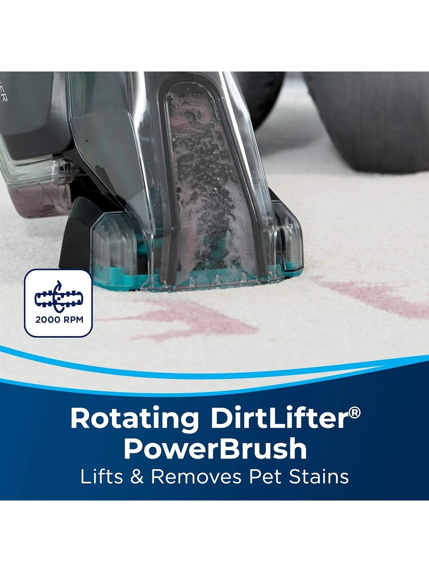 BISSELL Pet Stain Eraser PowerBrush, 20 min runtime, DirtLifter PowerBrush, Stationary Pet Tool,