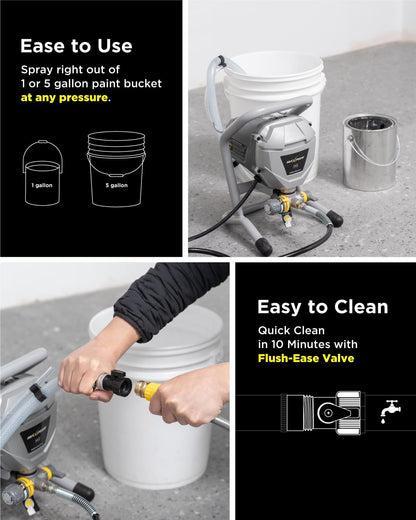 Airless Paint Sprayer, 2024 Version, High Efficiency, Thinning-Free, Minimal Overspray, for Home Exterior & House Interior DIY Painting Projects, with Paint Sprayer Accessories