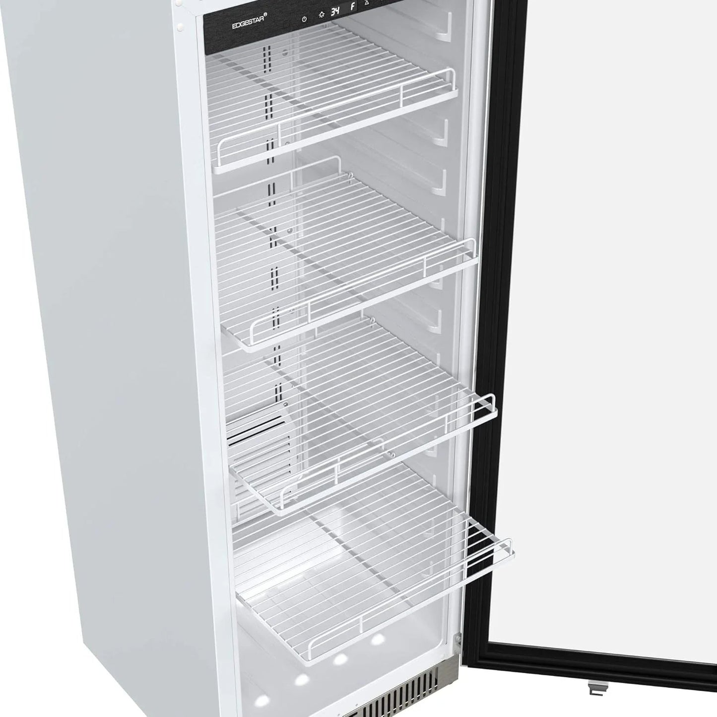 EdgeStar VBM101 22" Wide 10.1 Cu. Ft. Commercial Beverage Merchandiser – Stainless Steel, Temp Alarm, Reversible Door